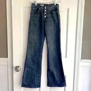 Low rise button fly flare Y2K jeans